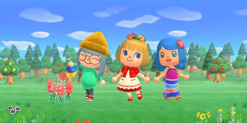 Characters gather on Animal Crossing: New Horizons. 