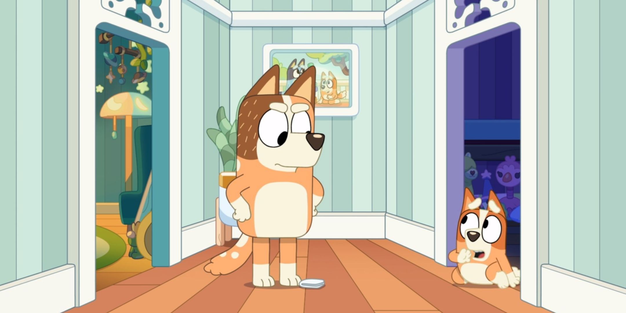 Chilli and Bingo in the Bluey episode Bedroom
