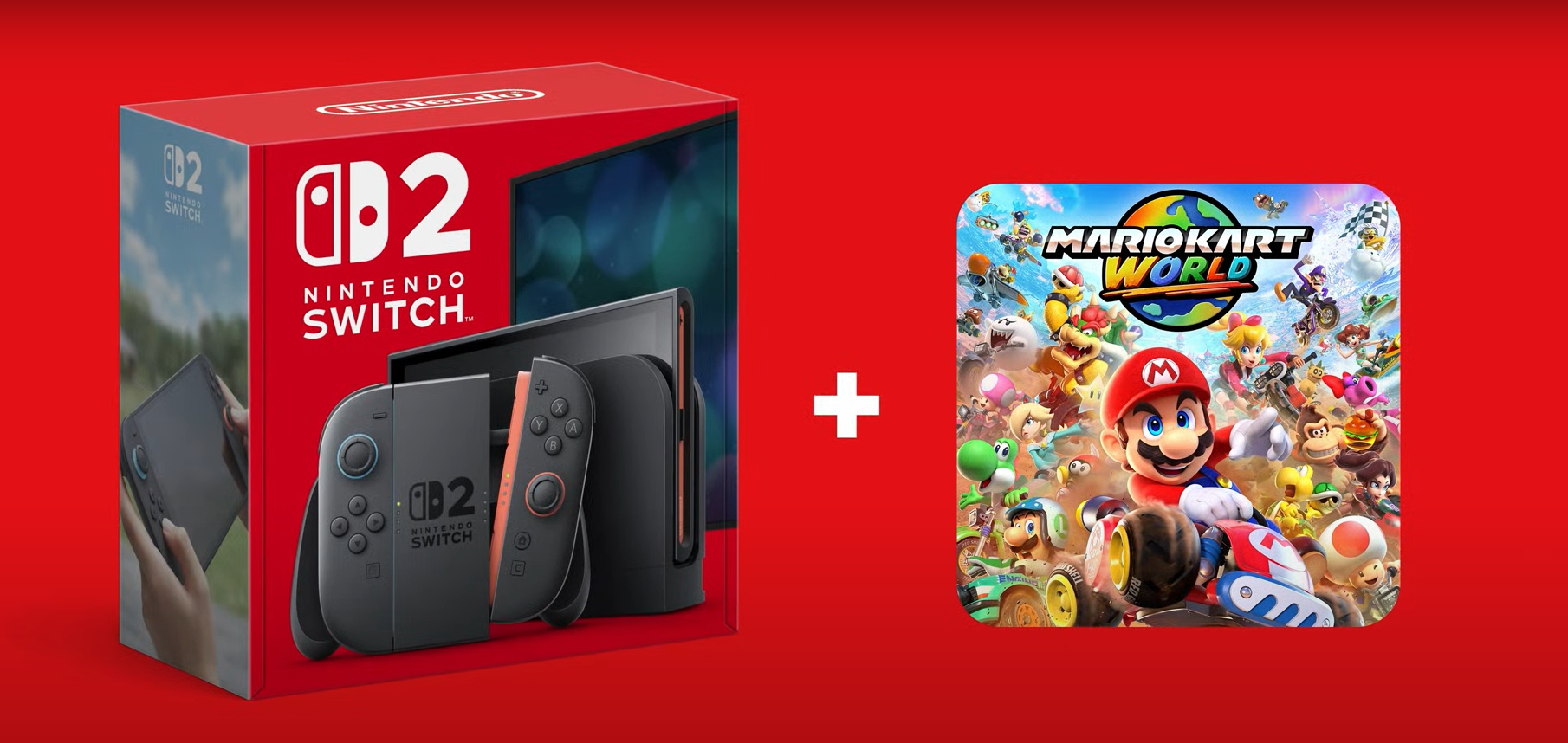 Nintendo Switch 2 console box and Mario Kart World bundle