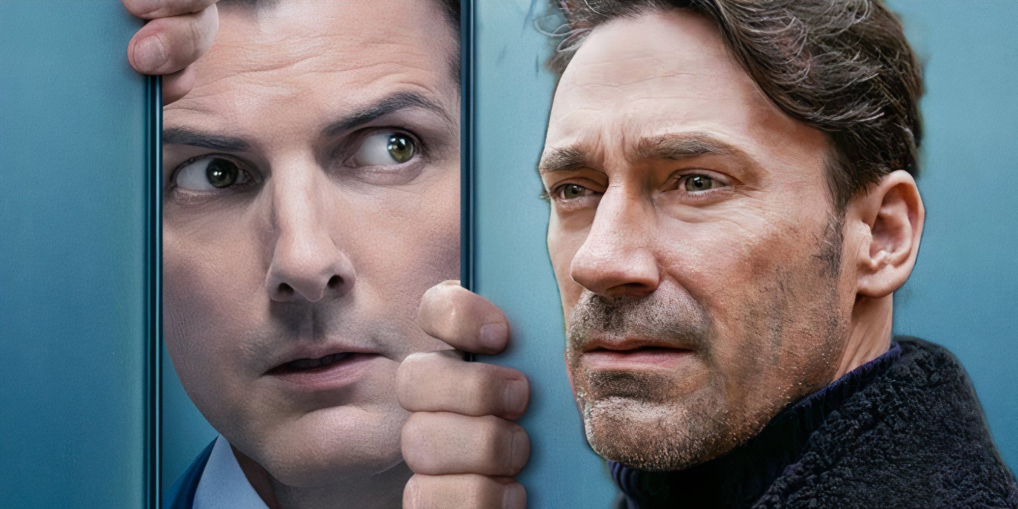 Adam Scott in Severance and Jon Hamm in Black Mirror's White Christmas episode