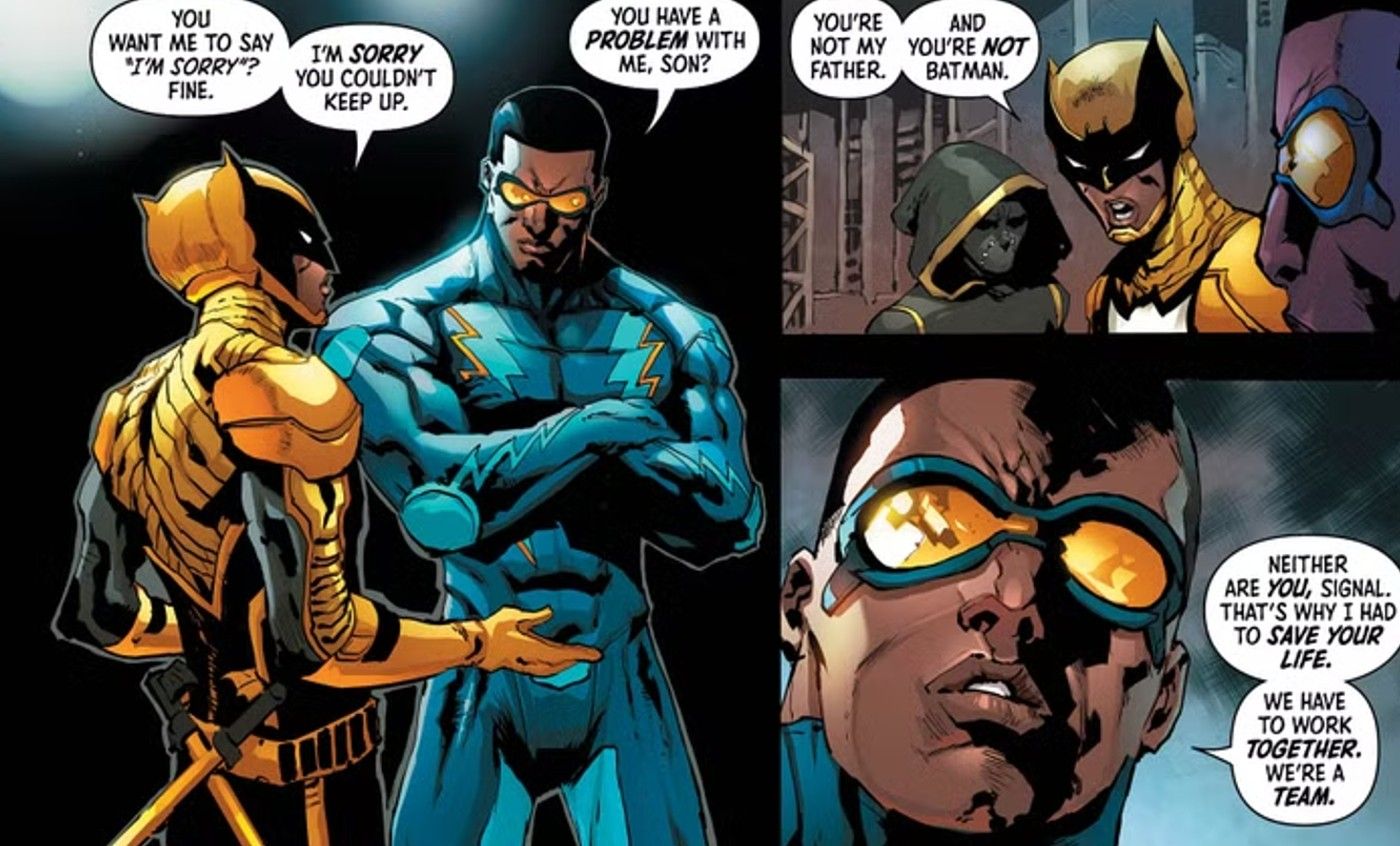 signal argues with black lightning