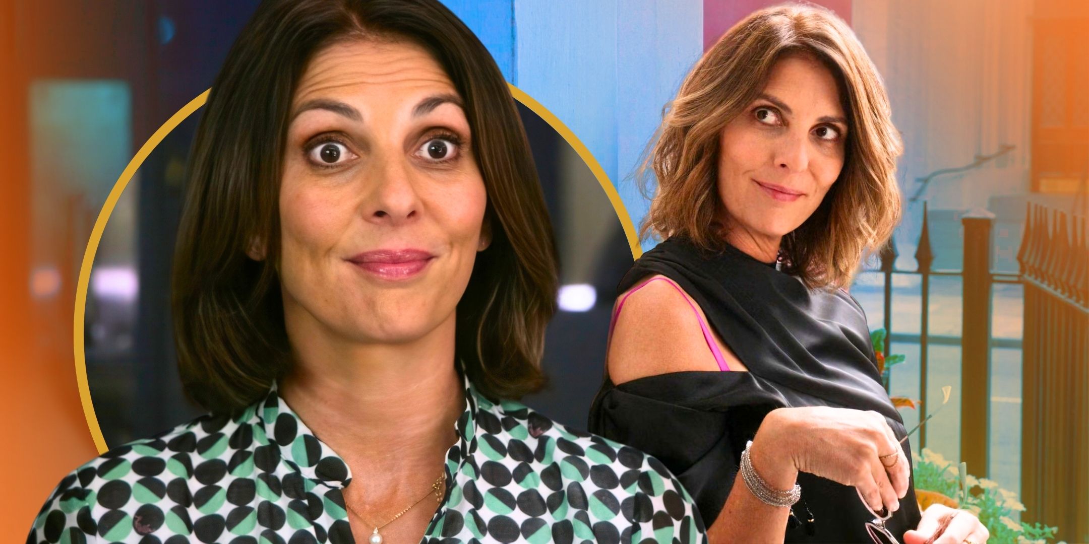Gina Bellman in Leverage: Redemption (2021) with the exclusives circle behind montage