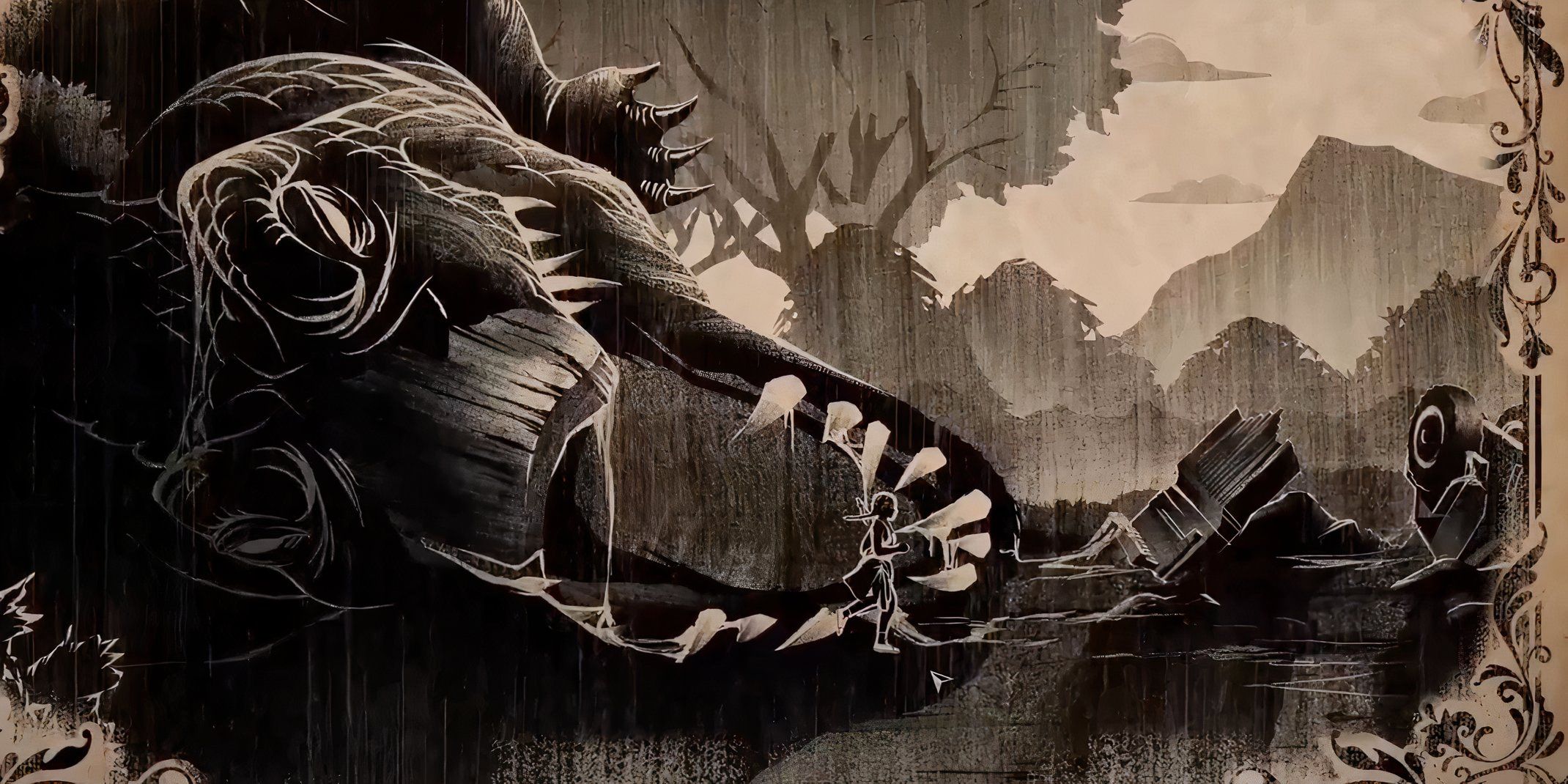 South of Midnight dead two-toed tom art sketch