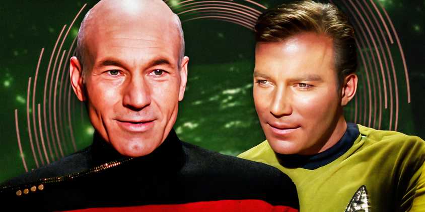 Captain Picard and Captain Pirk performing Star Trek weddings