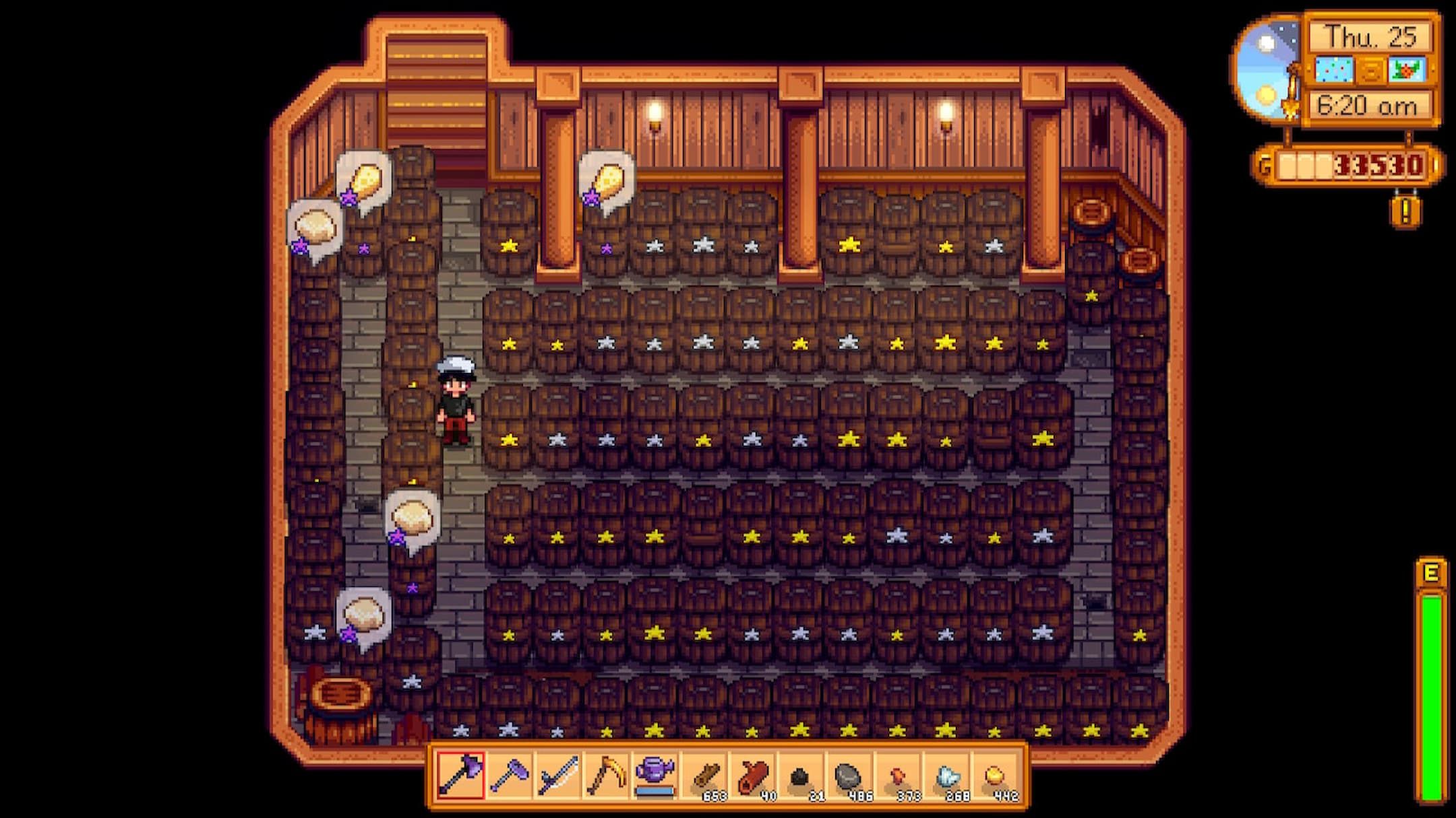 Stardew Valley Casks in Basement Cellar
