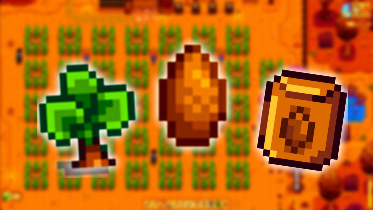 Stardew Valley fall crop Yam plant and seeds