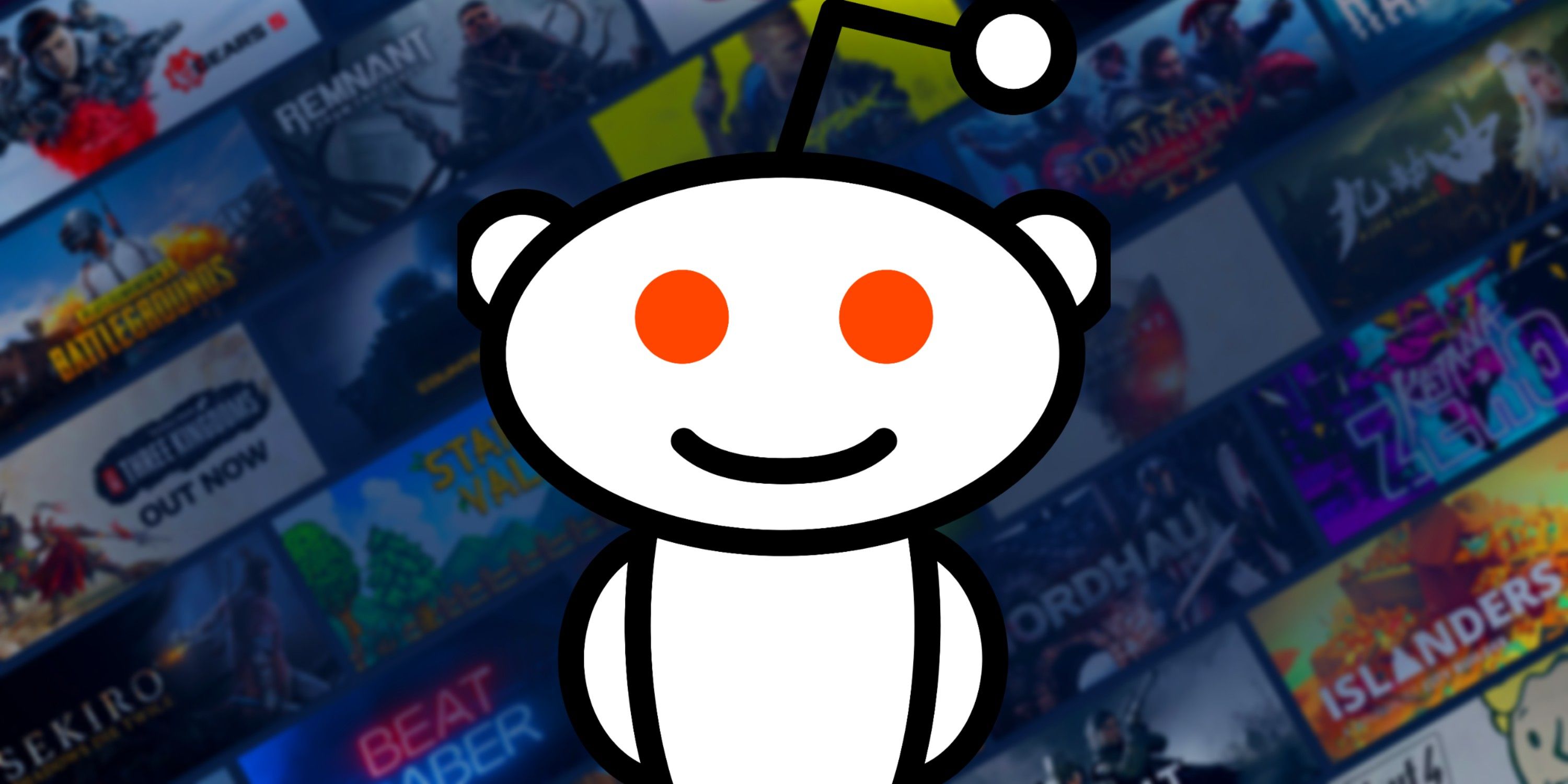 Steam games behind the Reddit mascot