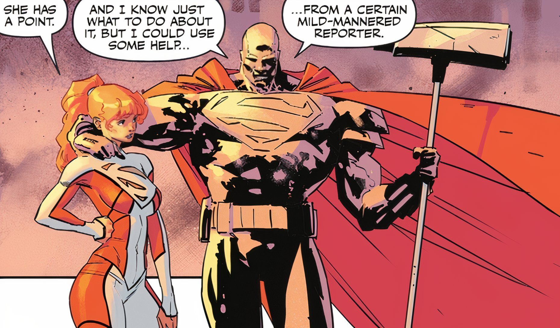 Steel and Superwoman Red Together DC