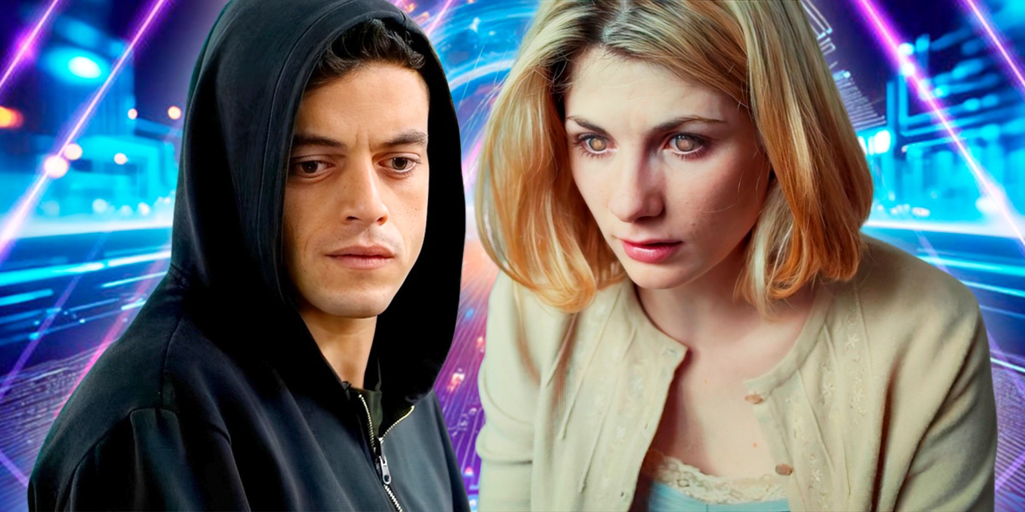stills from Mr Robot and Black Mirror