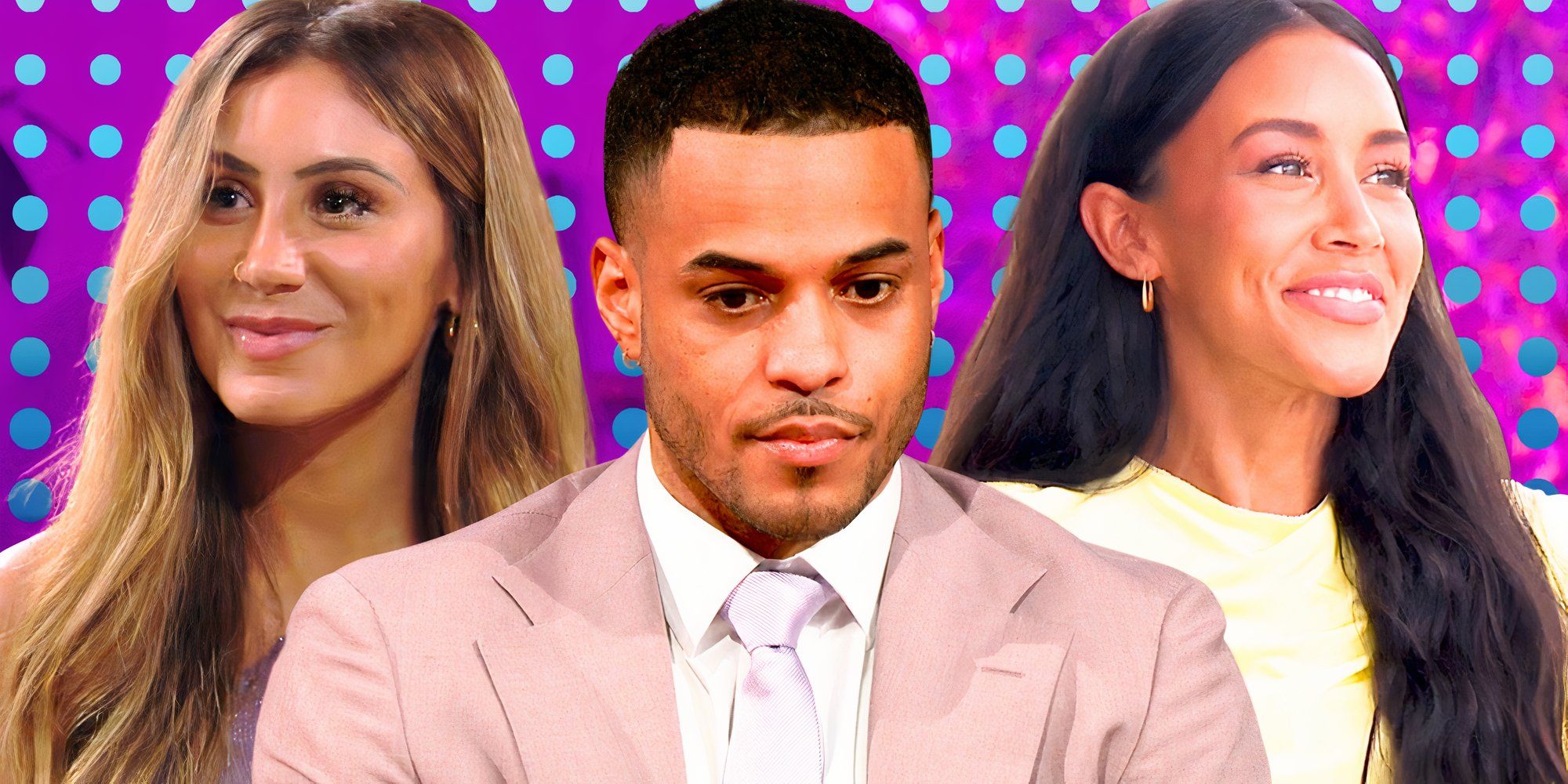 montage of The Bachelor season 29&rsquo;s Grant Ellis with Juliana Pasquarosa and Litia Garr