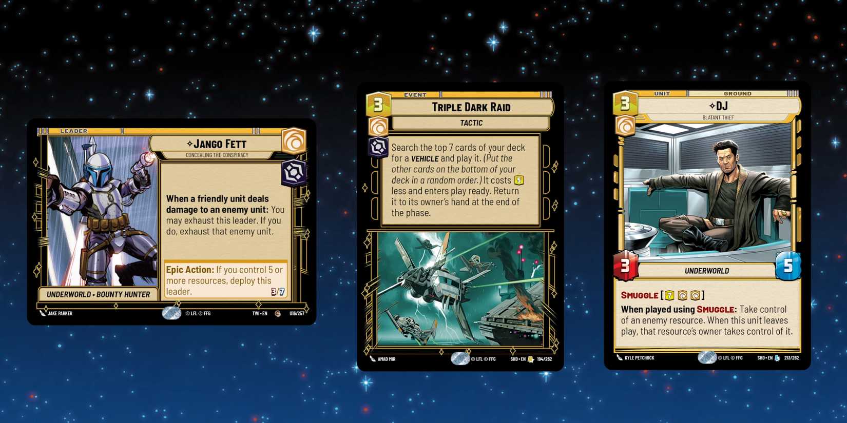 Jango Fett, Triple Dark Raid, and DJ