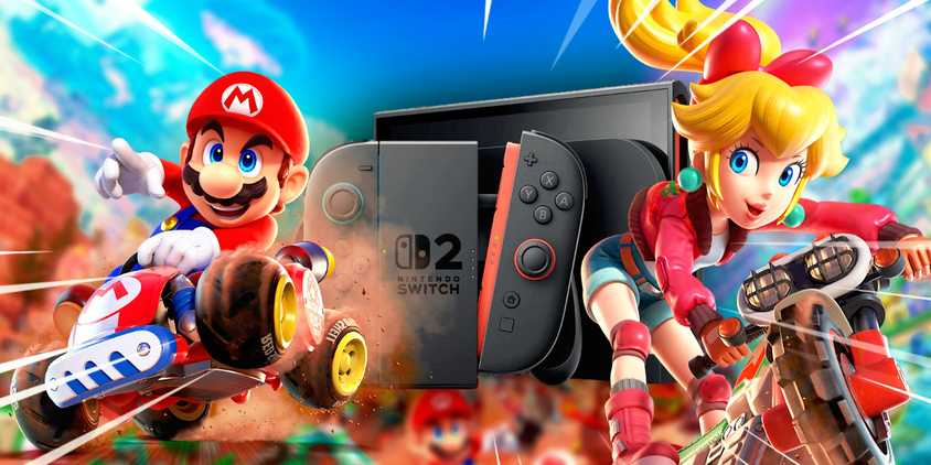 Switch 2 with Mario Kart World characters