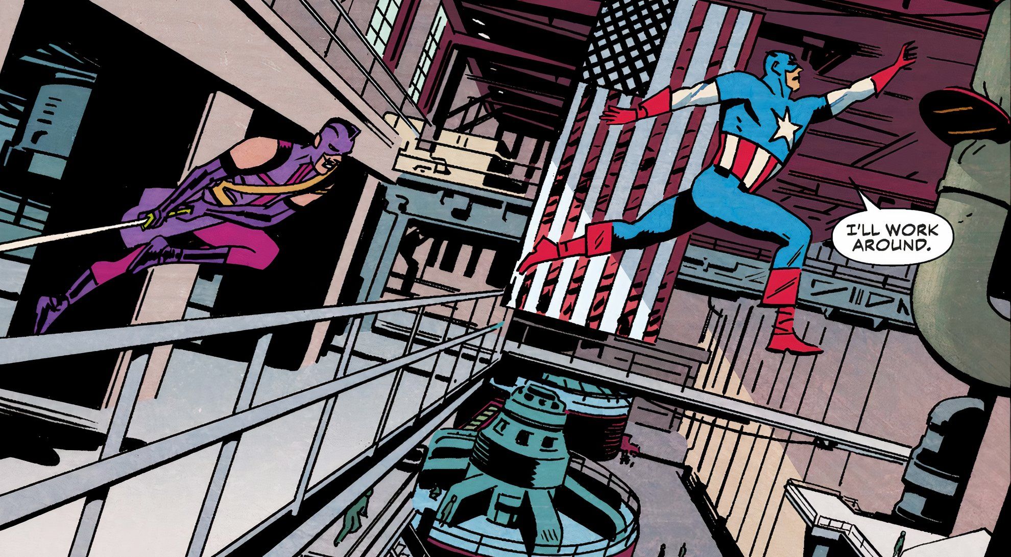Swordsman Chases Captain America Marvel