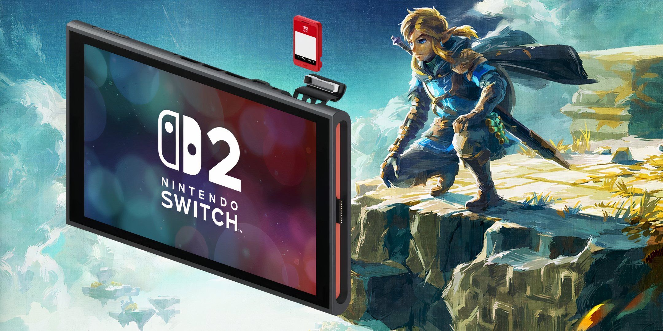 Tears Of The Kingdom box art with a Switch 2 Game Card