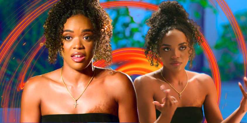 Temptation Island’s Shanté Glover looks stunned and exasperated in a montage image.