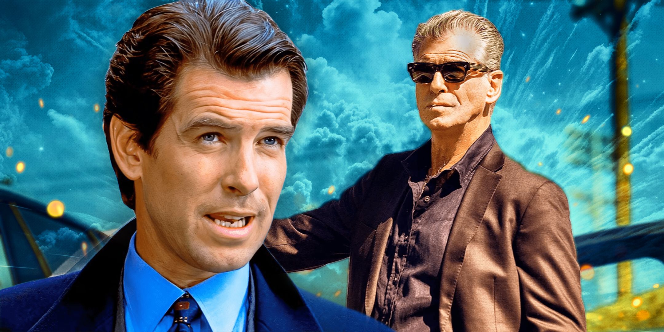 Pierce Brosnan as James Bond in GoldenEye and as the title character in Fast Charlie