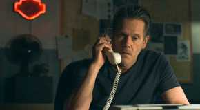 Hub Halloran (Kevin Bacon) taking a phone call in The Bondsman Season 1