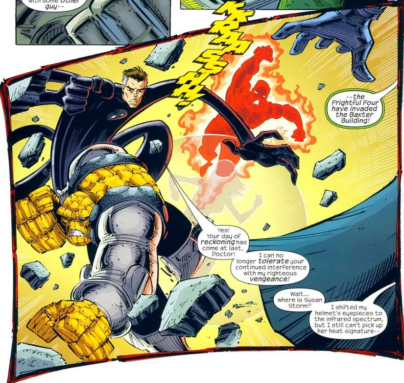 The Frightful Four attack Doom