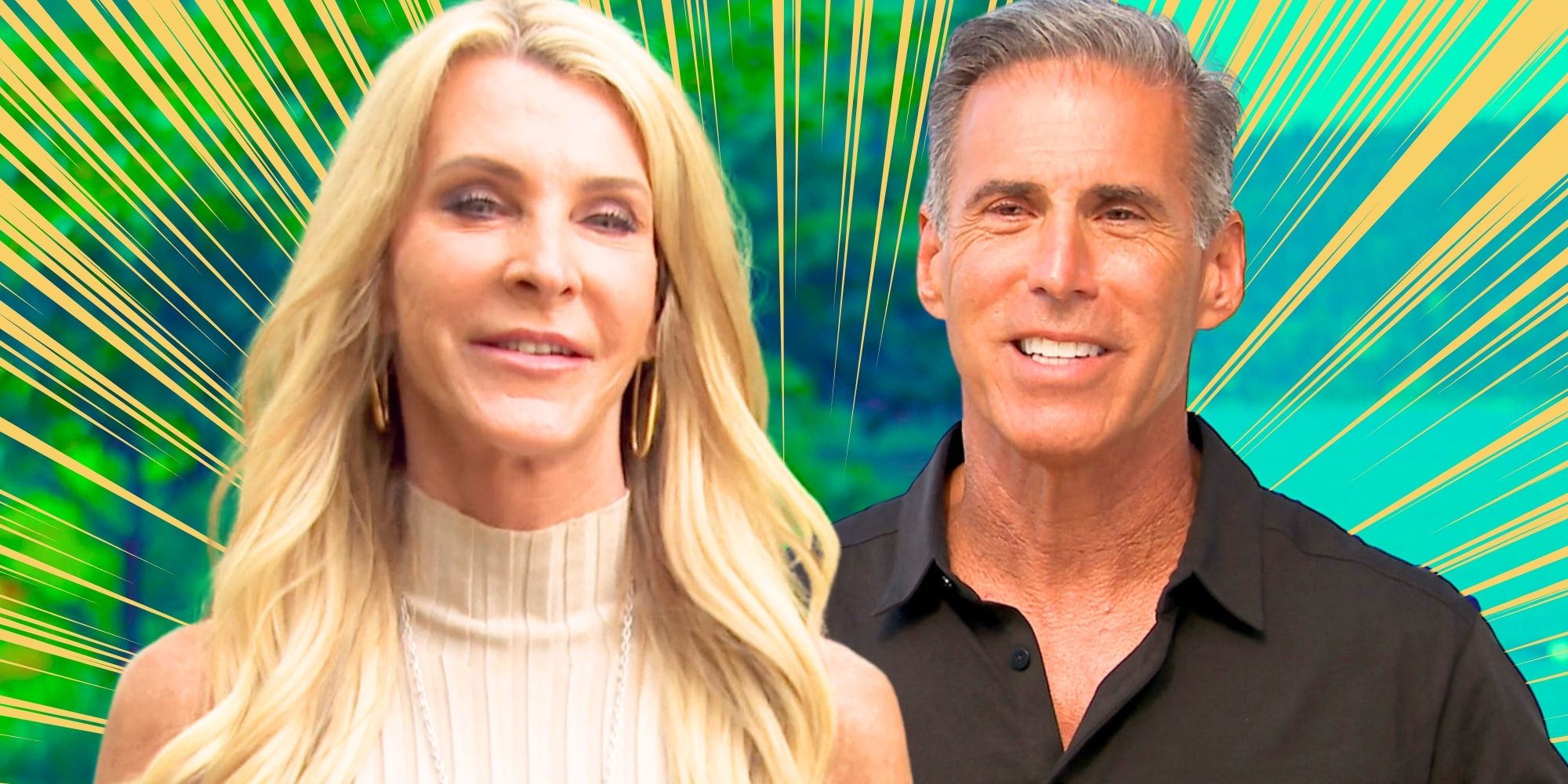 The Golden Bachelorette’s Joan Vassos and Guy Gansert smile