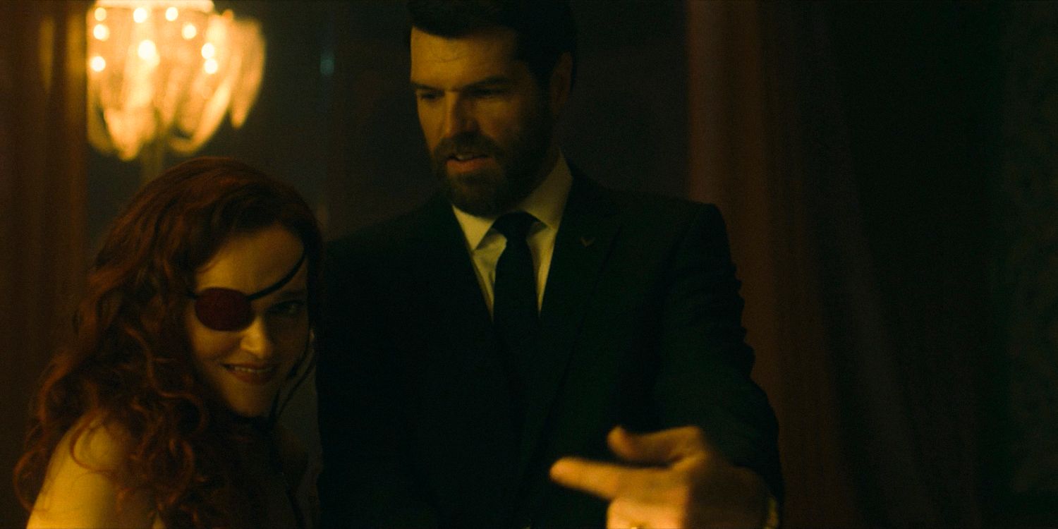 Janine (Madeline Brewer) flirting with Commander Bell (Timothy Simons) in The Handmaid&rsquo;s Tale Season 6 Ep 5