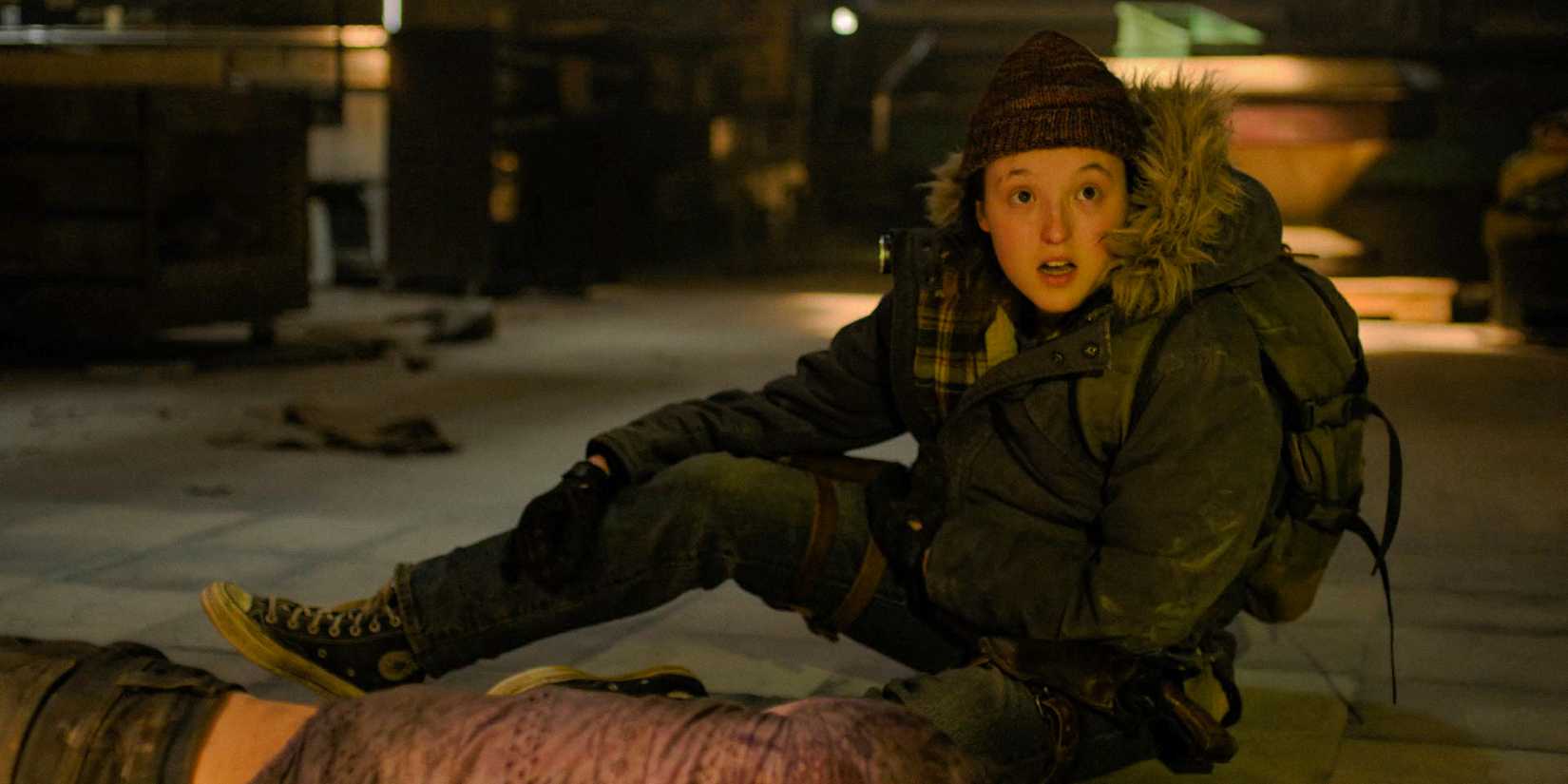 Ellie Williams (Bella Ramsey) after killing the stalker in The Last of Us Season 2 Ep 1