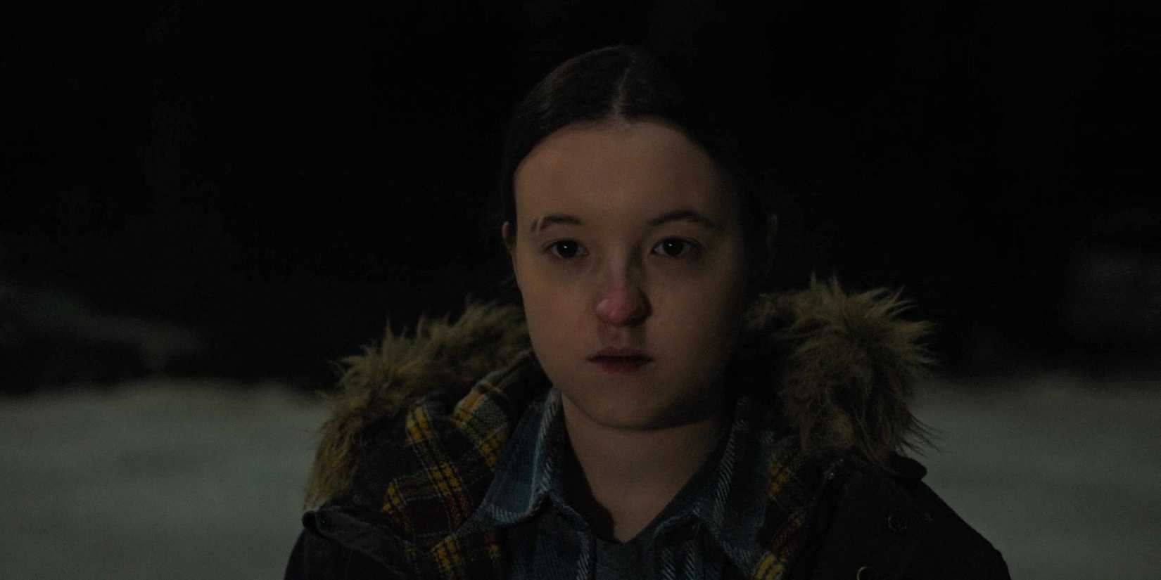 Ellie Williams (Bella Ramsey) with a despairing look in The Last of Us Season 2 Ep 1