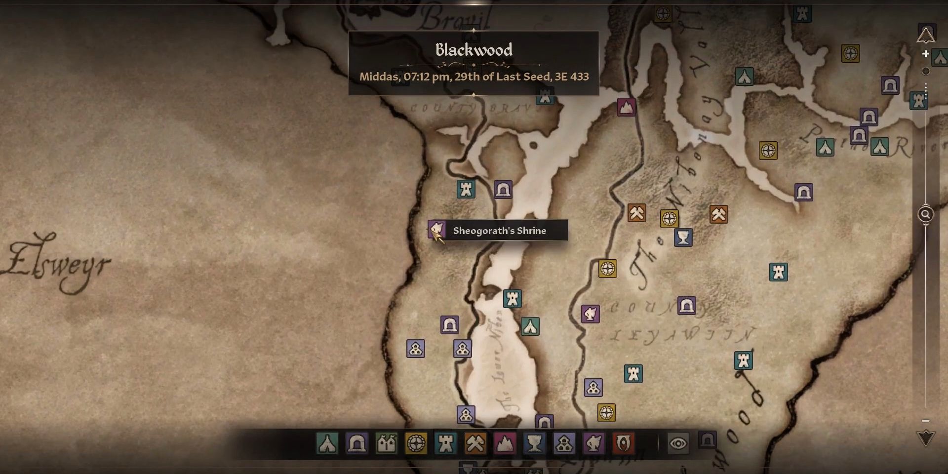 The location of Sheogorath's Shrine in Oblivion Remastered.