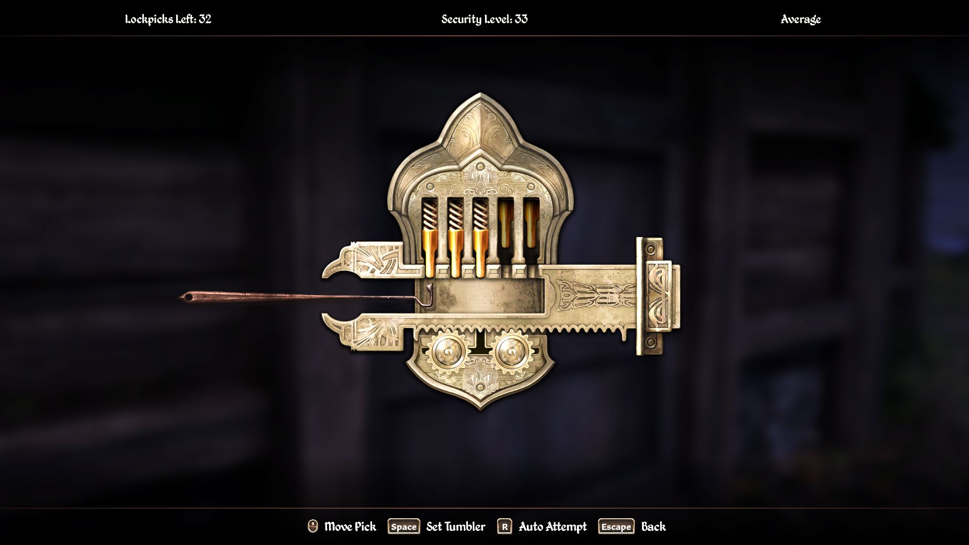 The lockpicking mini-game in Oblivion.