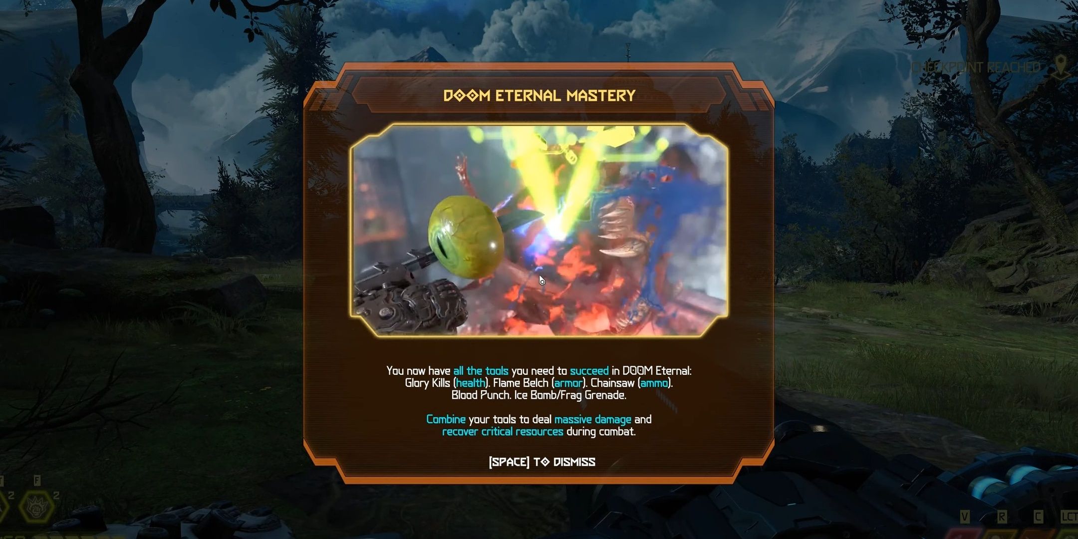 The opening text message in Ancient Gods part two dlc in Doom Eternal.
