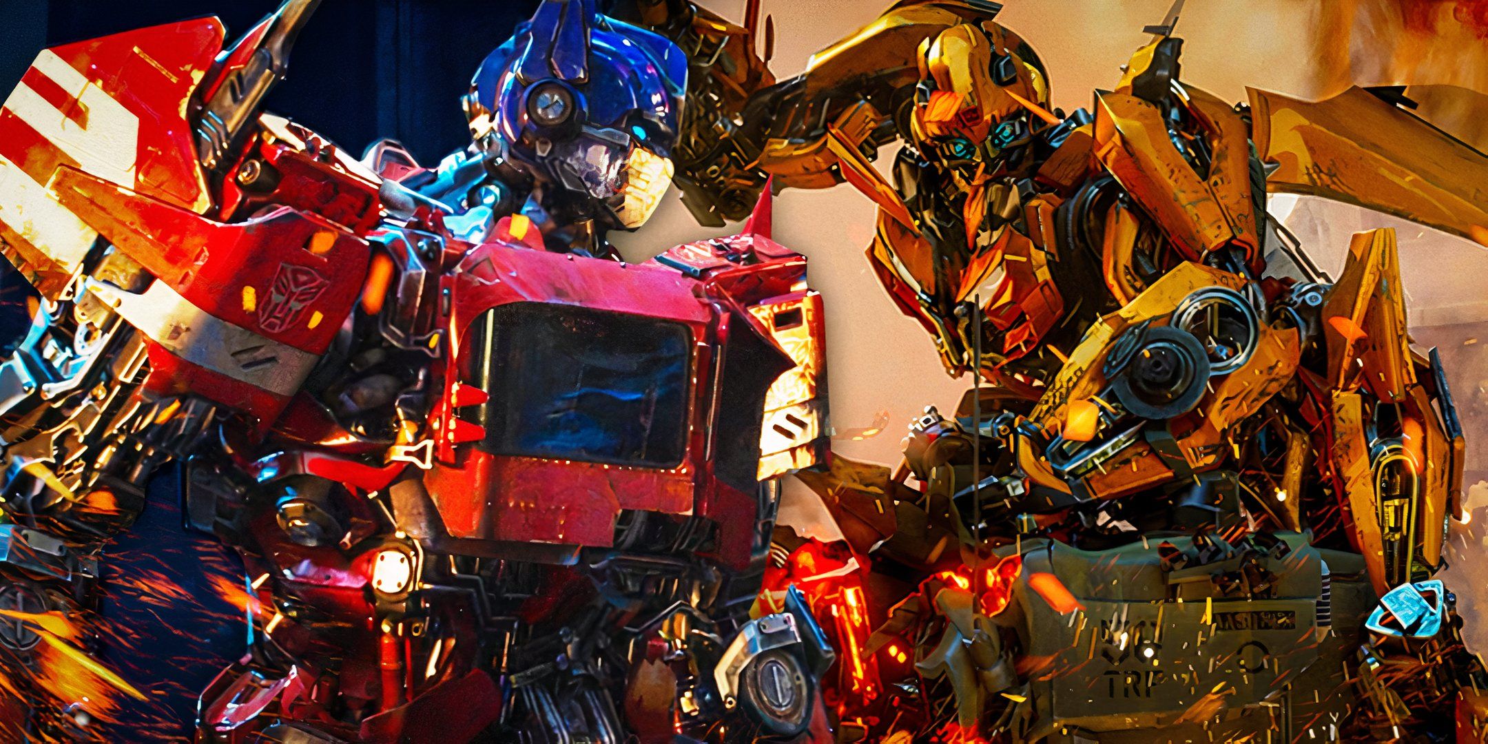 Optimus Prime and Bumblebee as seen in the live-action Transformers movies (2007-)