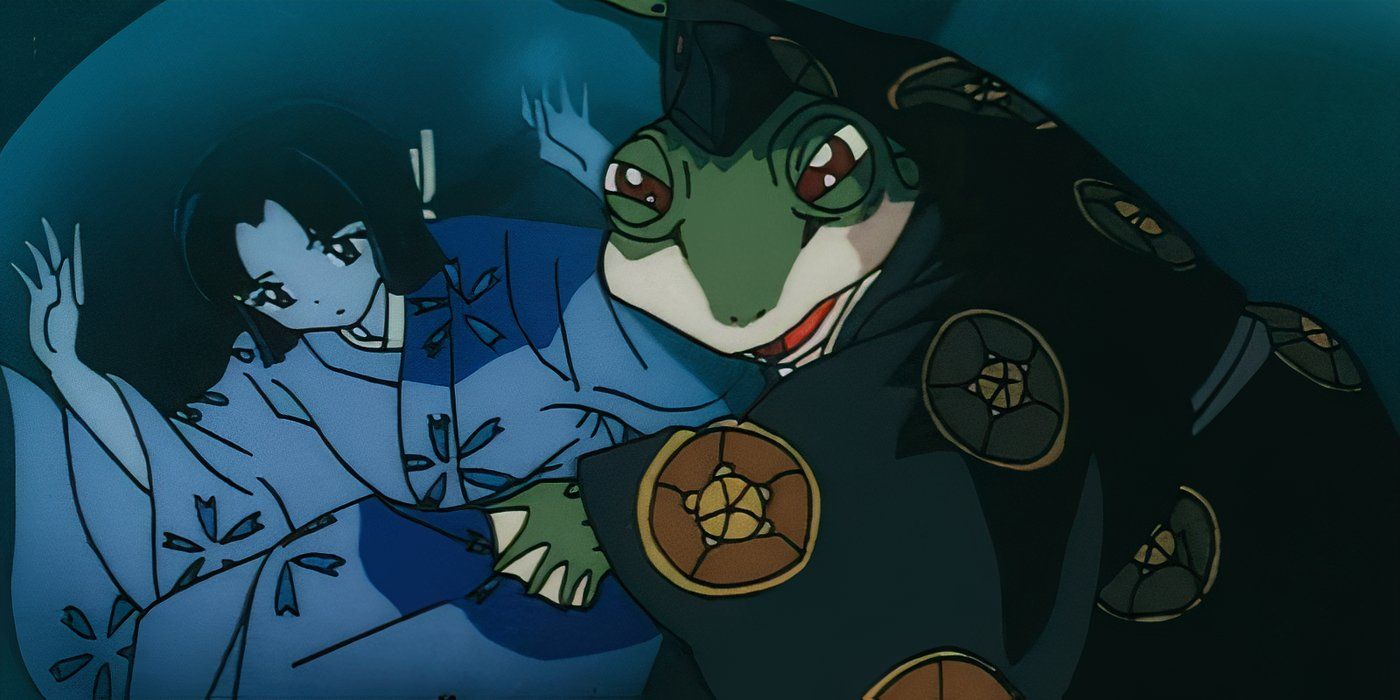 The Toad Prince captures Princess Tsuyu in Inuyasha