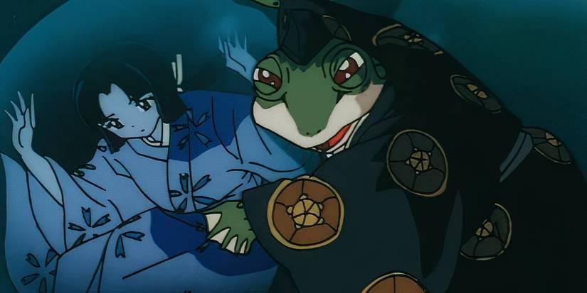 The Toad Prince captures Princess Tsuyu in Inuyasha