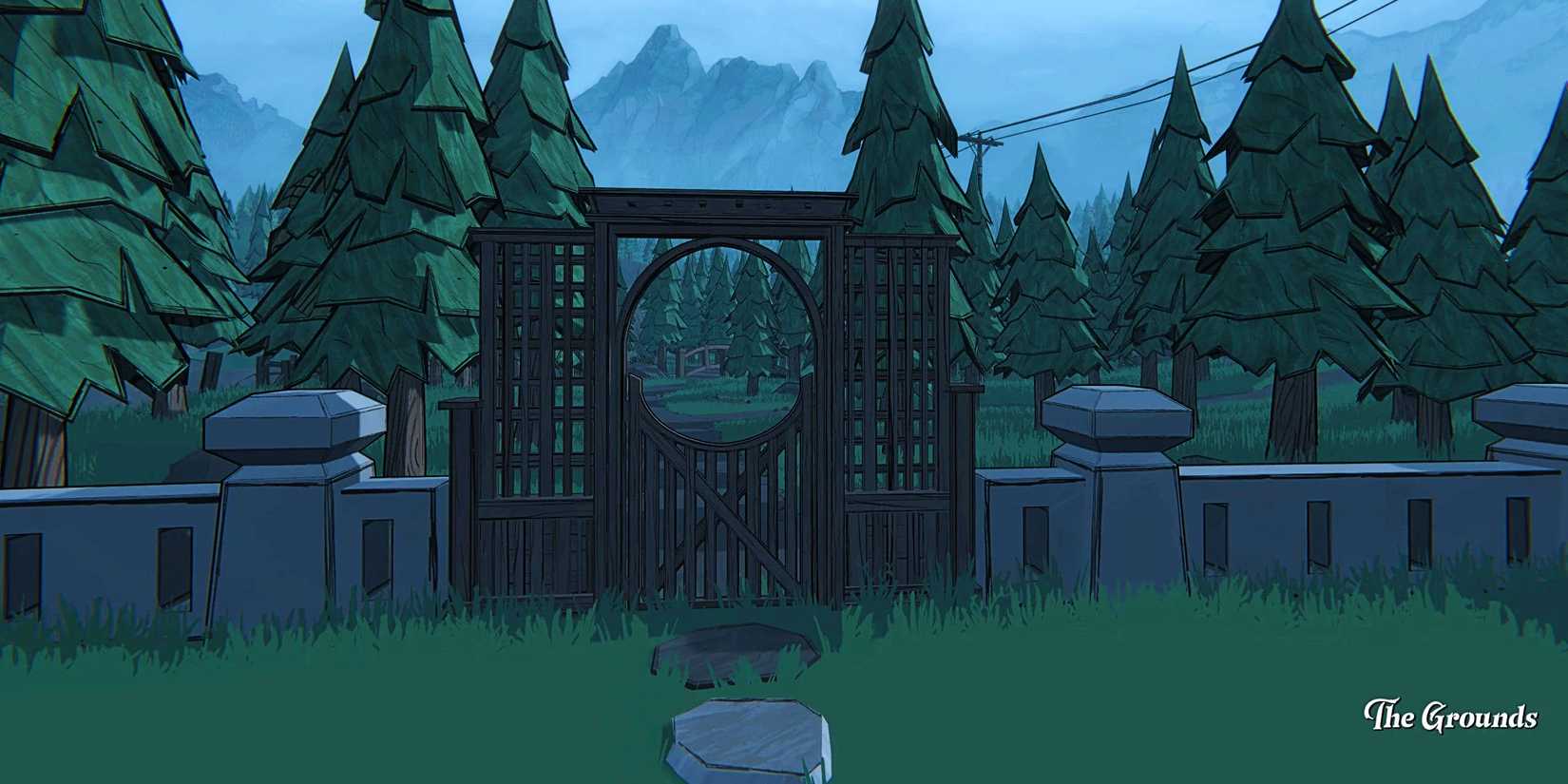 The West Gate as it appears in Blue Prince.