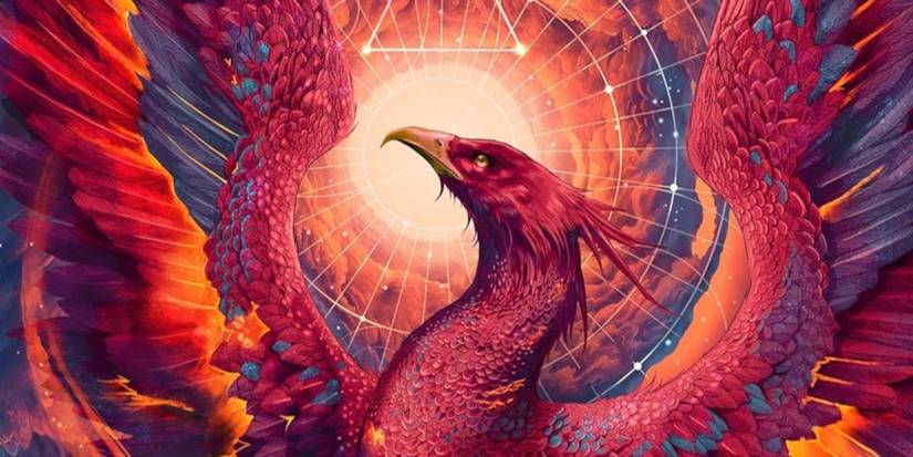 The Wind Weaver Cover featuring a pink phoenix with a pink and blue cloudy sky behind it