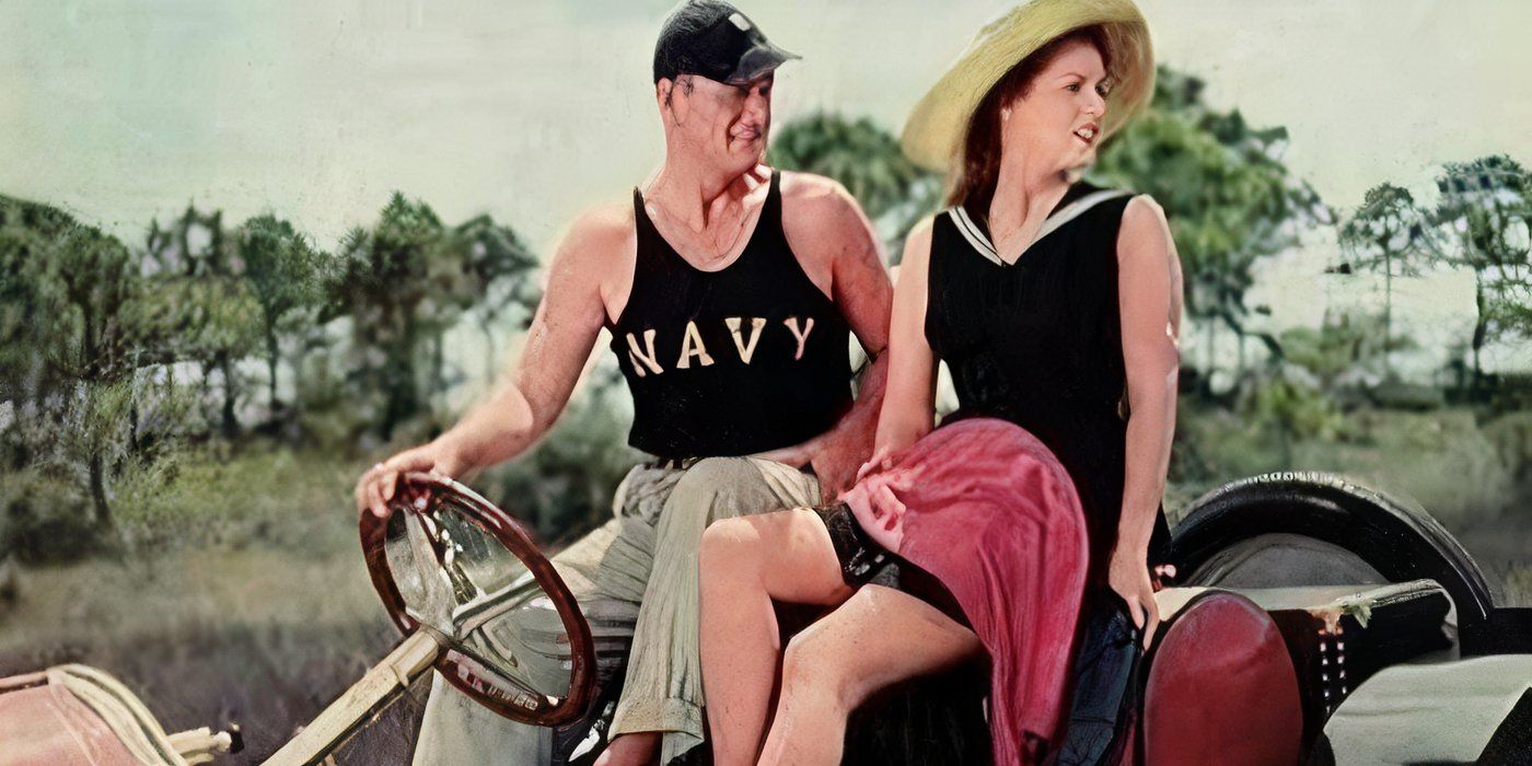 John Wayne and Maureen O'Hara in The Wings of Eagles (1957)
