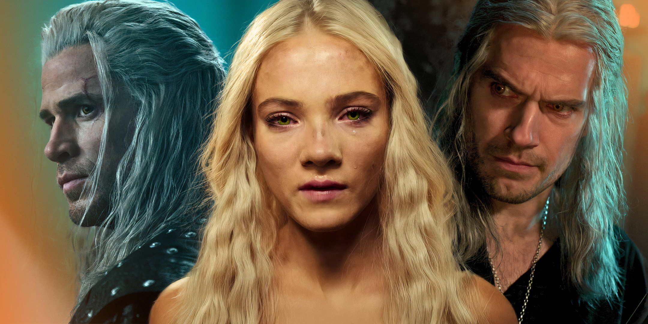 The Witcher Liam Hemsworth as Geralt Freya Allan as Ciri and Henry Cavill as Geralt