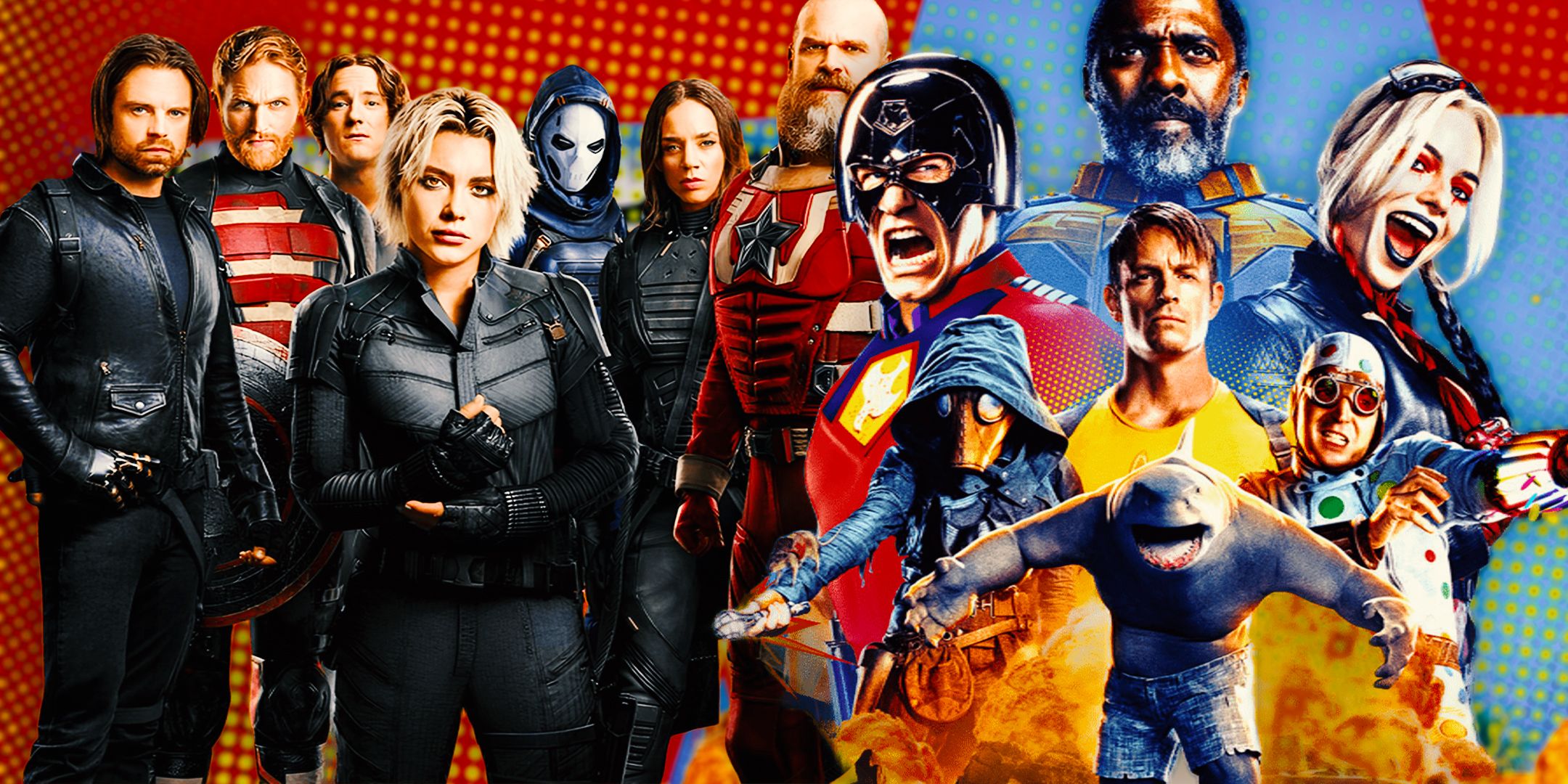 Thunderbolts Characters Next to Suicide Squad