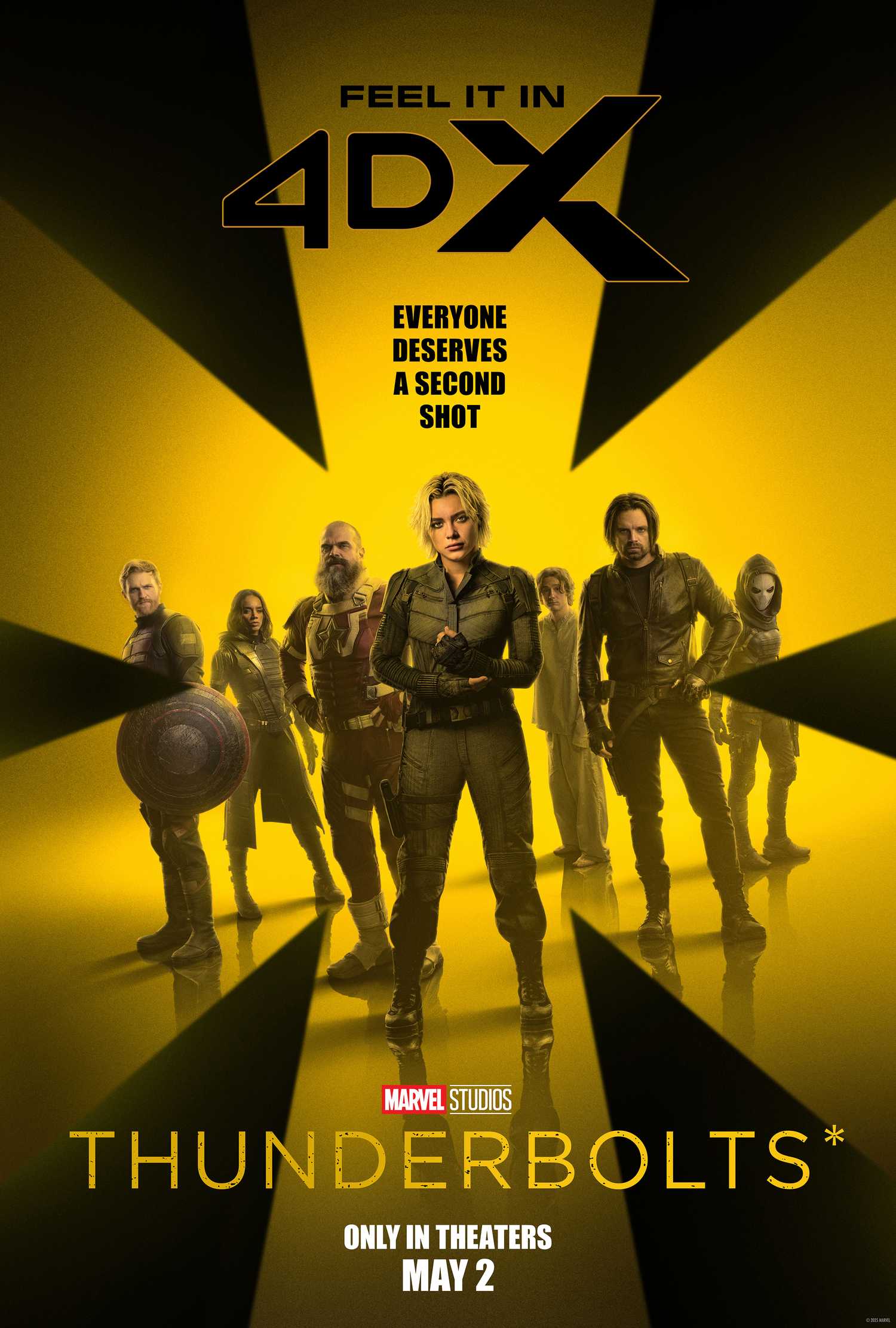 Thunderbolts* 4DX Poster with yellow background