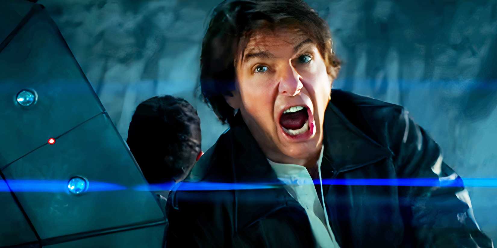 Tom Cruise screaming as Ethan Hunt in Mission Impossible The Final Reckoning