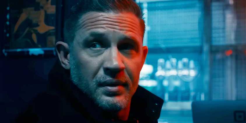 Tom Hardy looking to one side in MobLand
