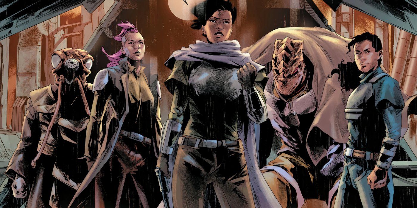 Tonga with her crew of bounty hunters in Star Wars.