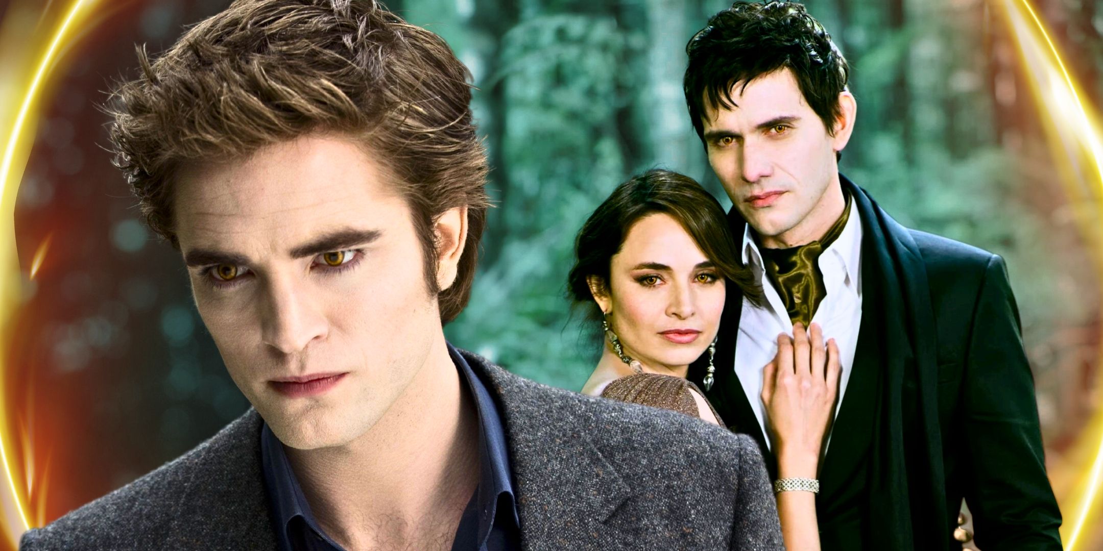 Robert Pattinson Edward Cullen, Mía Maestro as Carmen and Christian Camargo as Eleazar