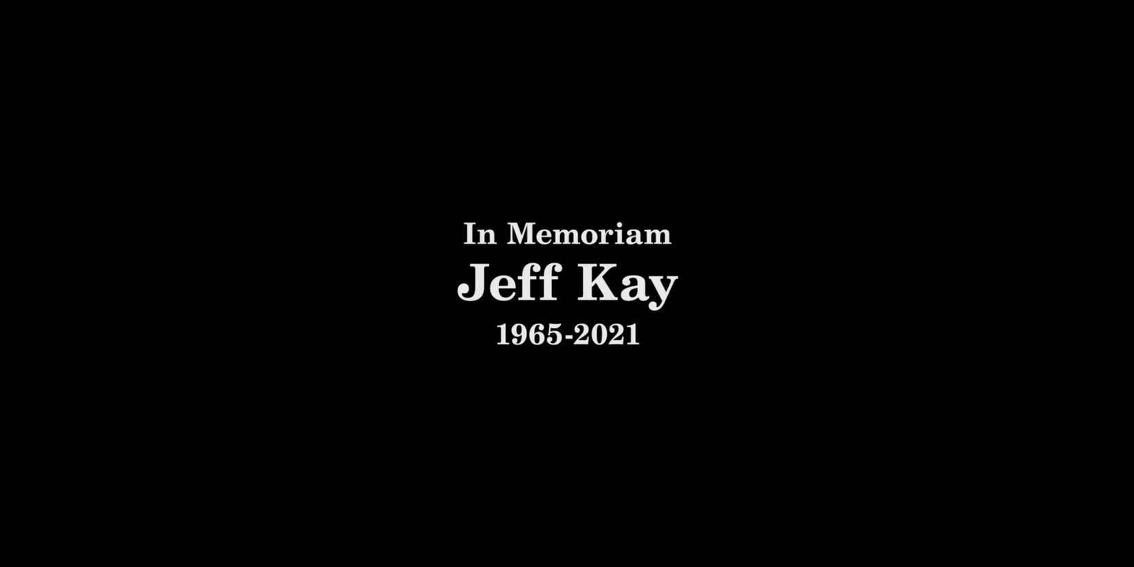 A title card tribute for Jeff Kay in Cobra kai