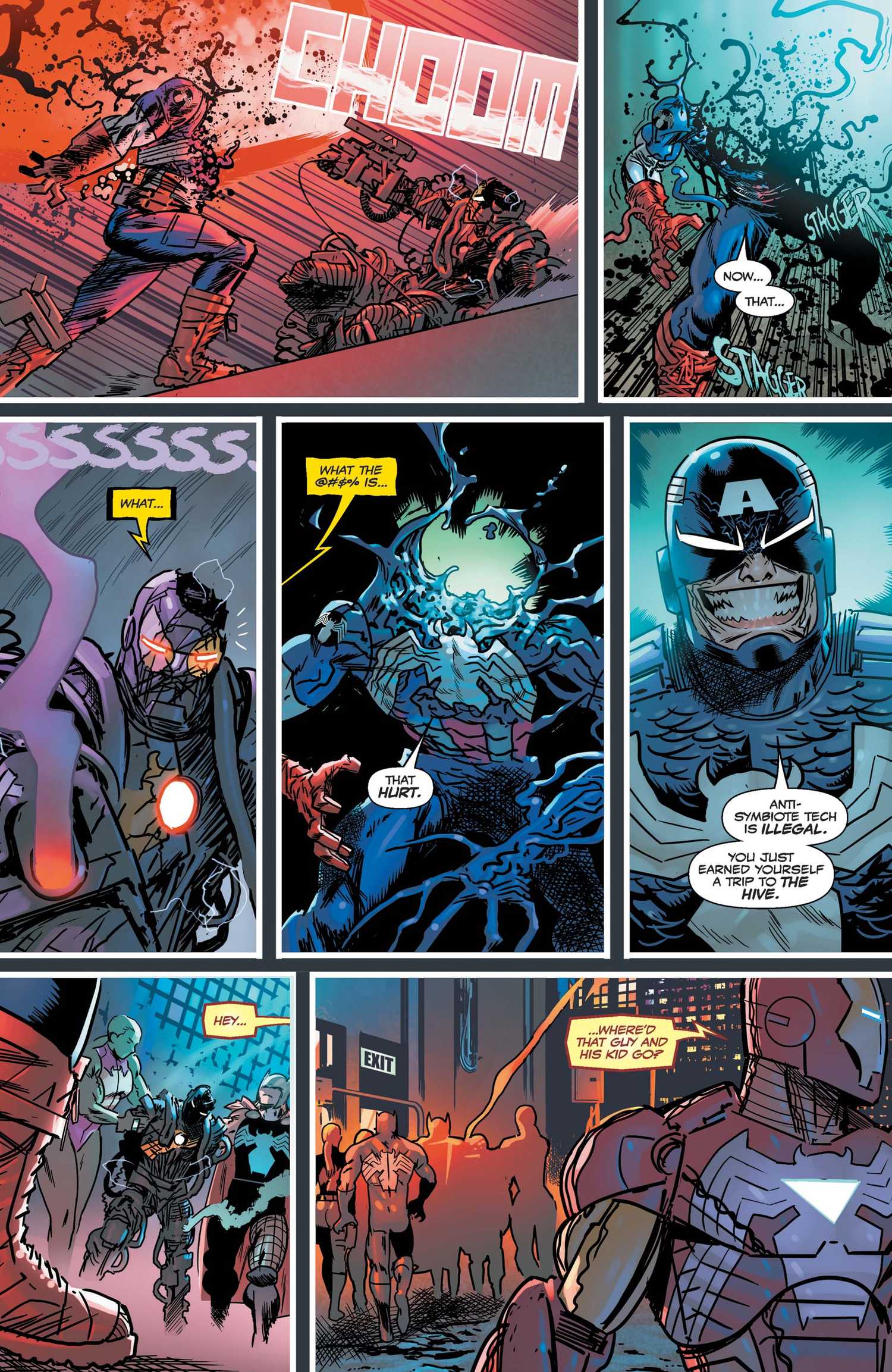 Venomized Captain America survives his body being blown apart in Venom (2018) #27