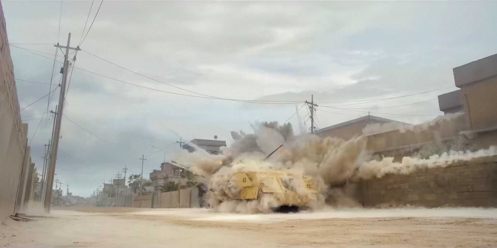 War tank exploding in Warfare