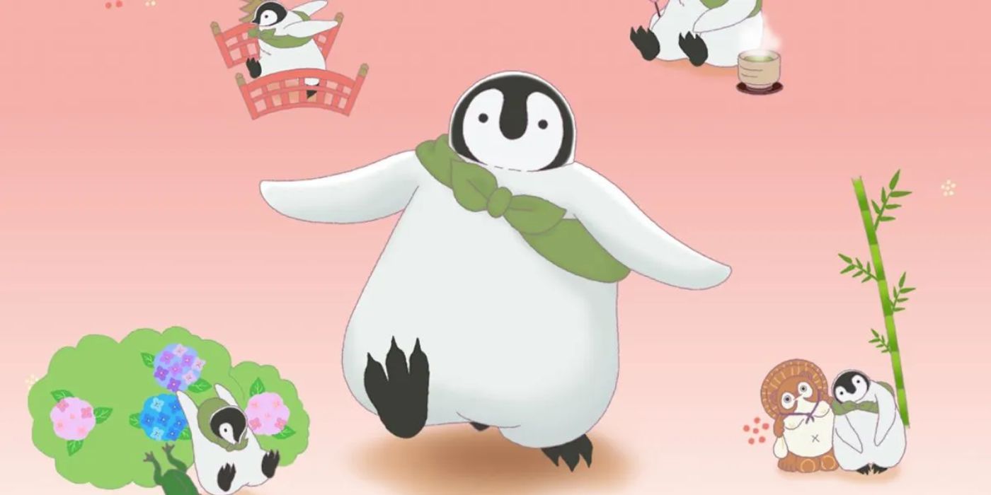 Welcome, Chitose - Chitose the penguin with a pink background