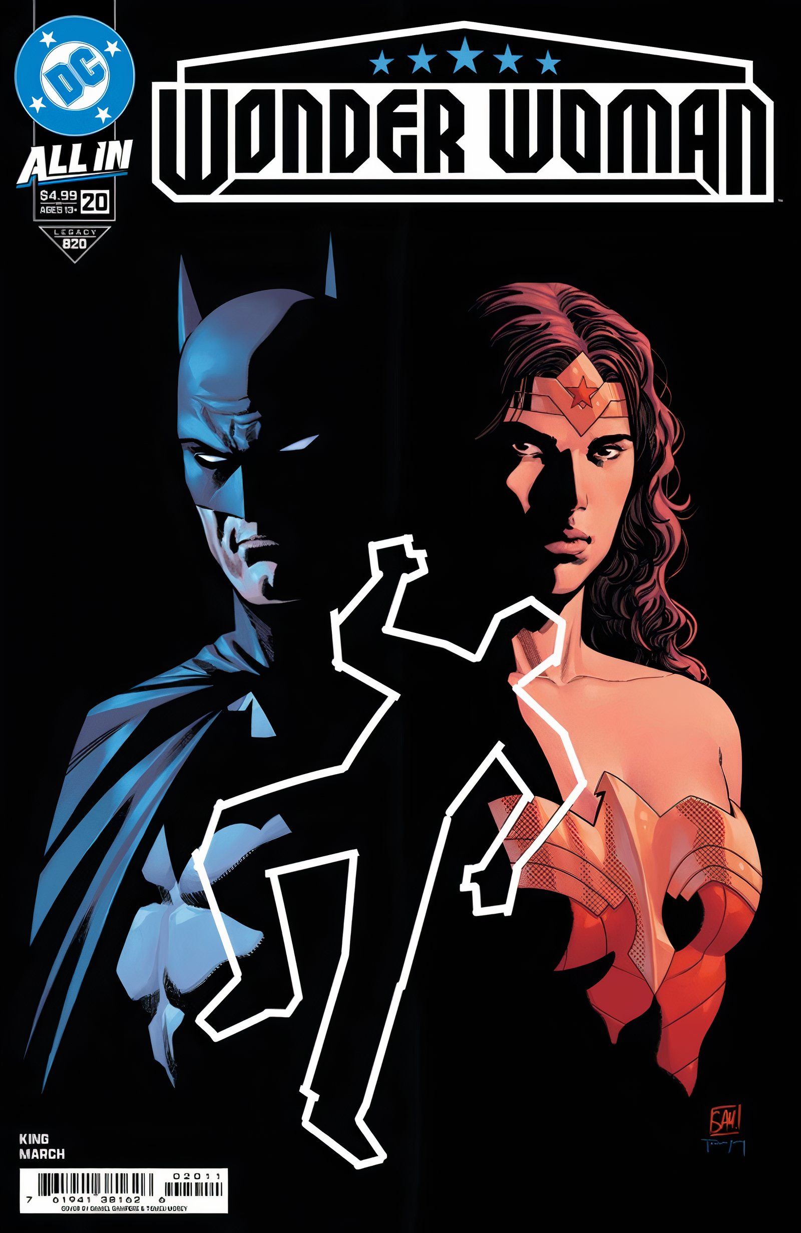 Wonder Woman #20 main cover with Batman