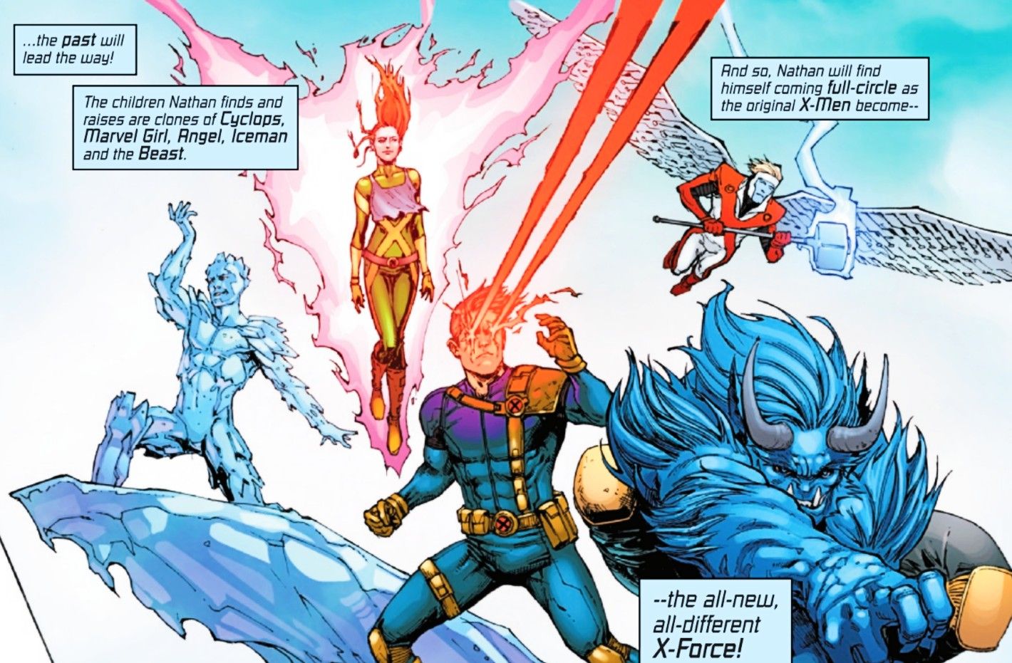 X-Force #10, look at an alternate version of the original X-Men