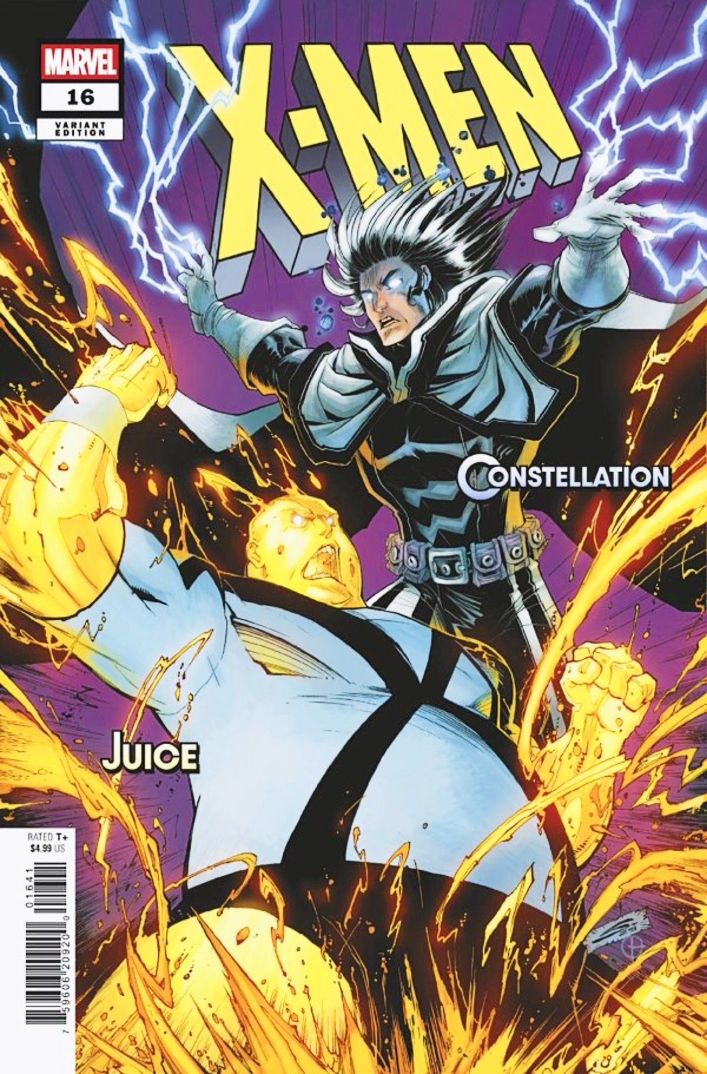 X-Men #16 variant cover, featuring Constellation and Juice, two of the 3K X-Men