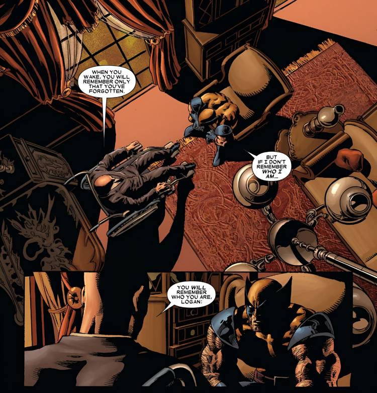 Xavier Offers to Help Find Wolverine's Memories While Sitting in Xavier's Office